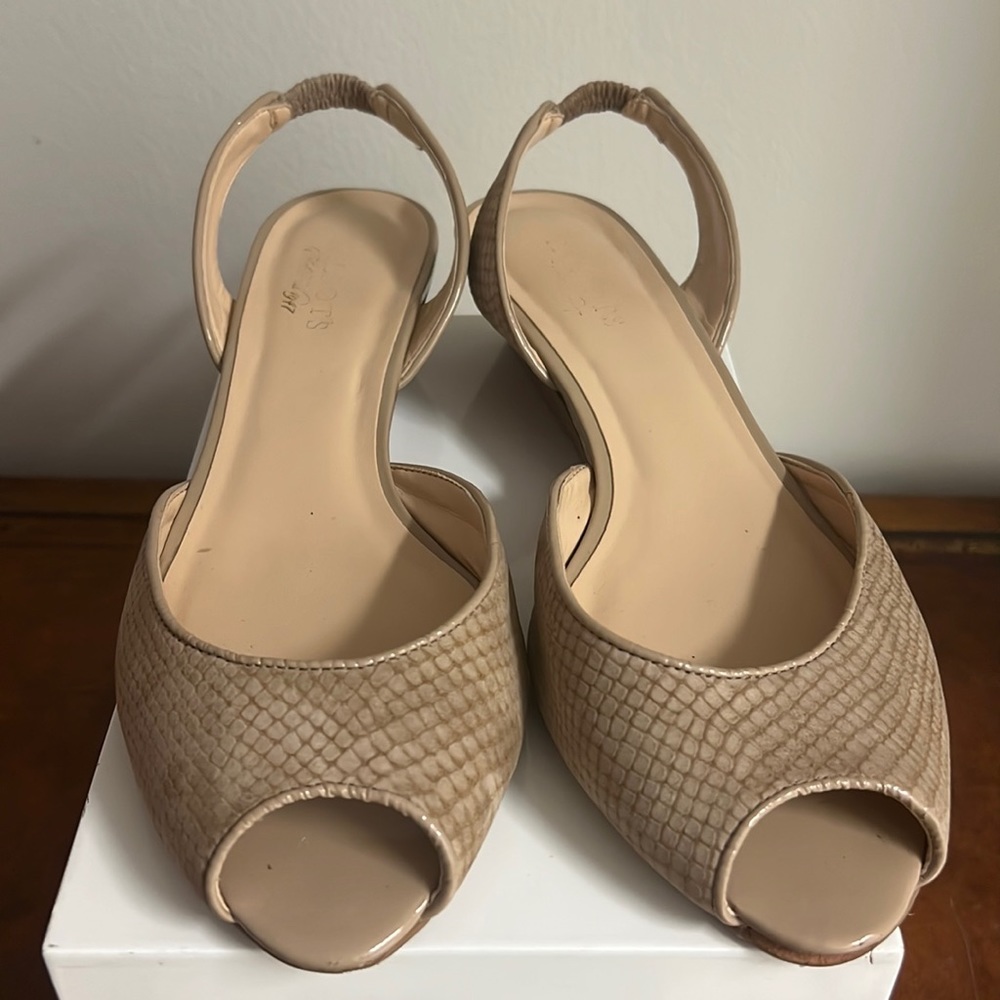 Talbots Peep Toe Wedge Slingback SZ 9